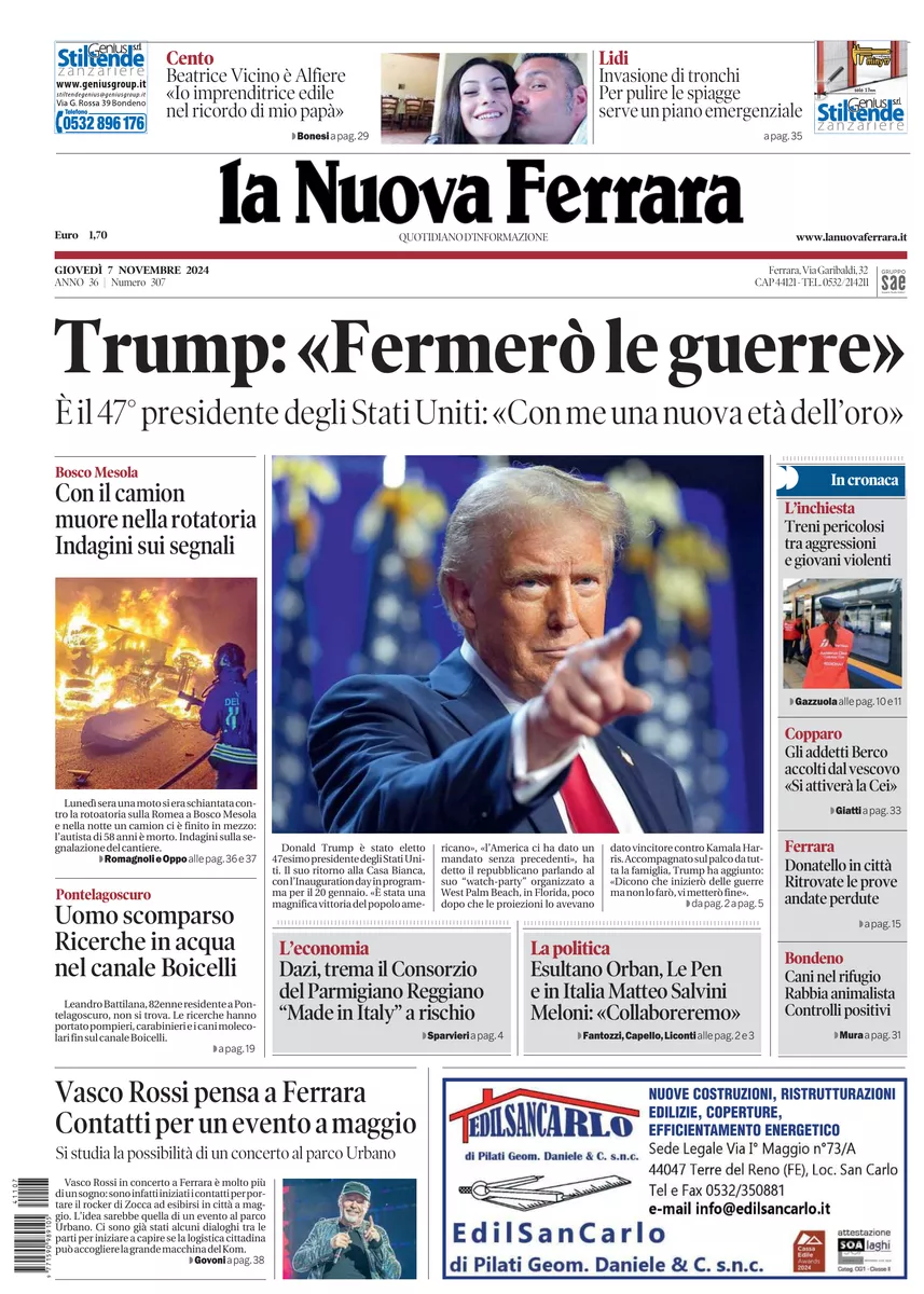 Prima-pagina-nuova ferrara-oggi-edizione-del-2024-11-07